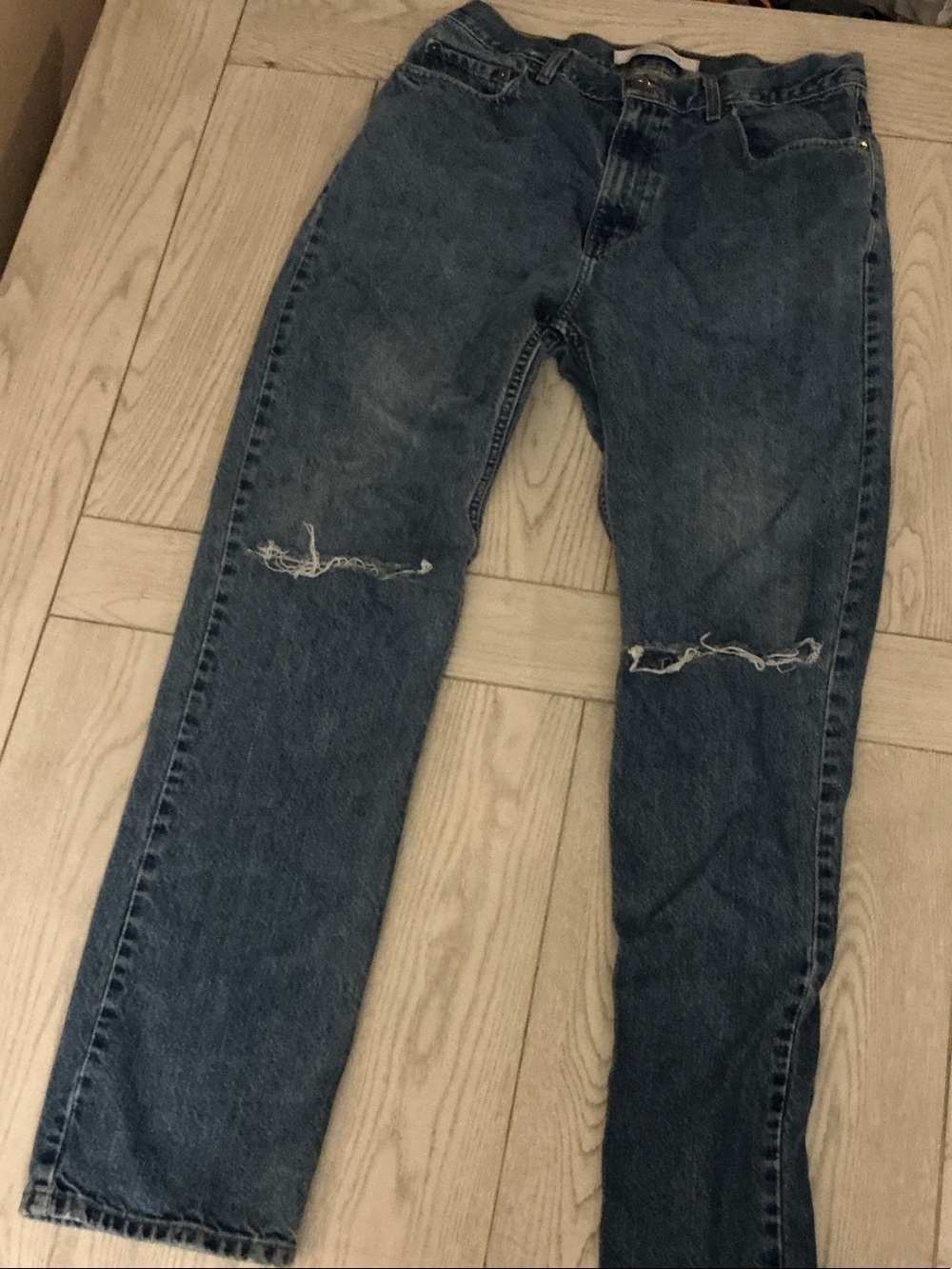 urban pipeline Men's Blue Slim Straight Distressed Jeans